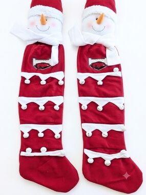ARKANSAS RAZORBACKS 55" Snowman Christmas Card Holder Pair NWT